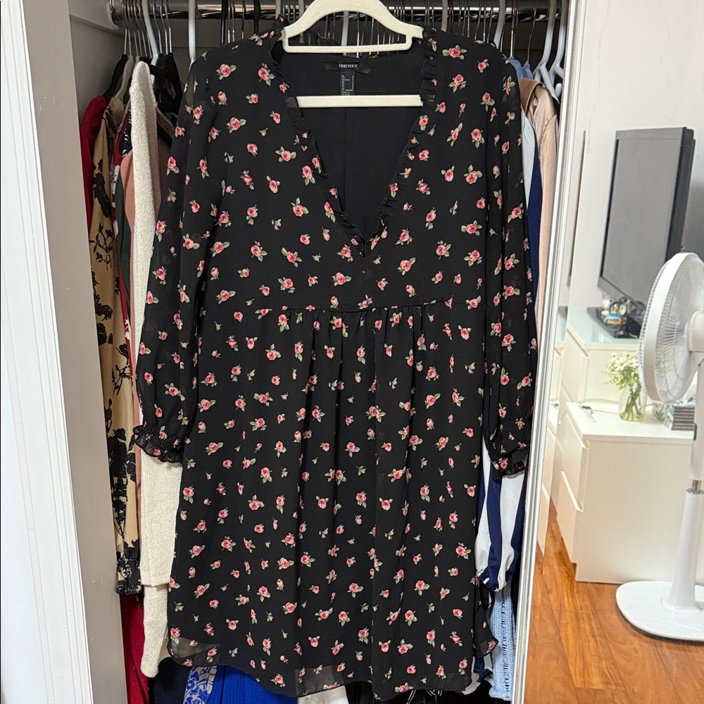 Floral Black Dress